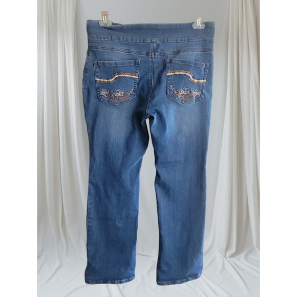 The Frontier Women Jeans Jeggings Size Large Embroidery on Pockets 5 Pockets - Picture 2 of 13